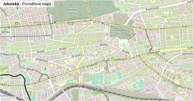 Jakutská - záplavové mapy stoleté vody