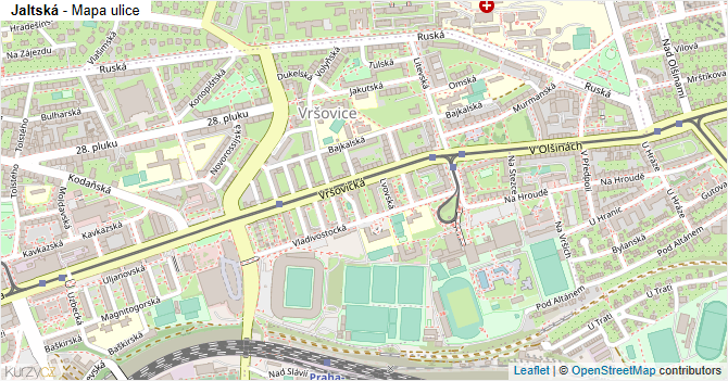 Jaltská - mapa ulice