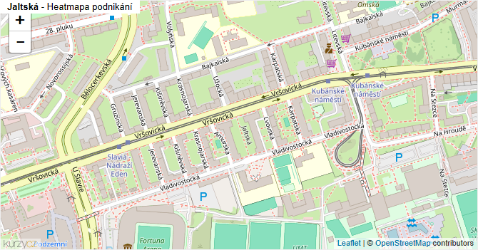 Jaltská - mapa podnikání