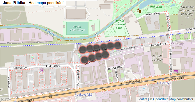 Jana Přibíka - mapa podnikání
