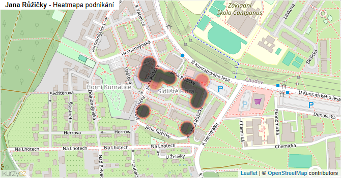 Jana Růžičky - mapa podnikání