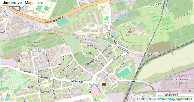 Janderova - mapa ulice