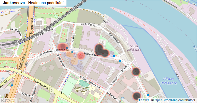Jankovcova - mapa podnikání