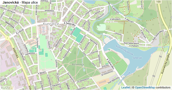 Janovická - mapa ulice