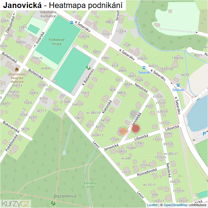 Mapa Janovická - Firmy v ulici.