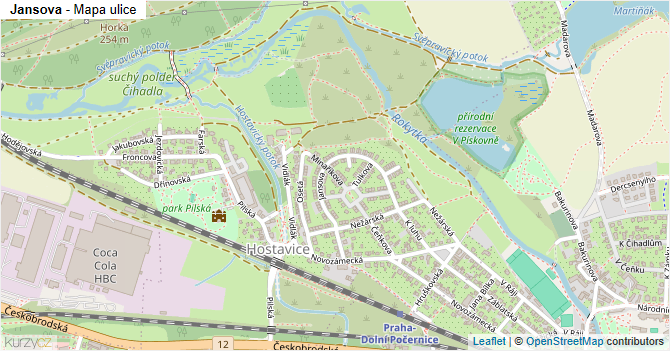 Jansova - mapa ulice