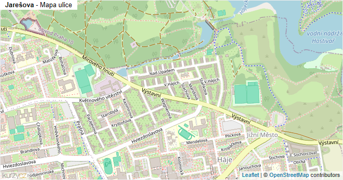 Jarešova - mapa ulice