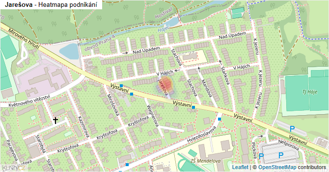 Jarešova - mapa podnikání
