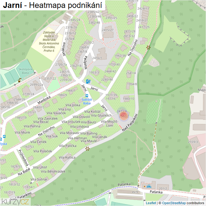 Mapa Jarní - Firmy v ulici.