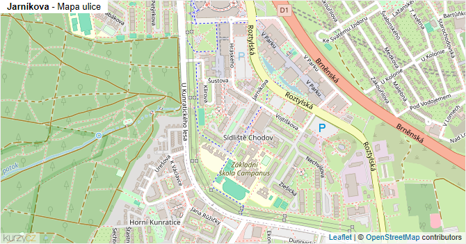 Jarníkova - mapa ulice