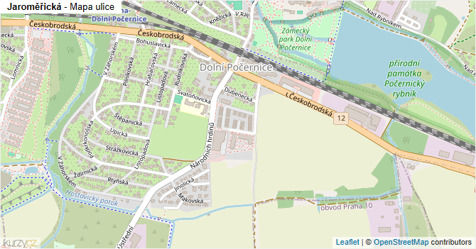 Jaroměřická - mapa ulice