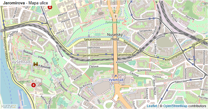 Jaromírova - mapa ulice