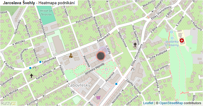 Jaroslava Švehly - mapa podnikání