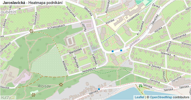 Jaroslavická - mapa podnikání