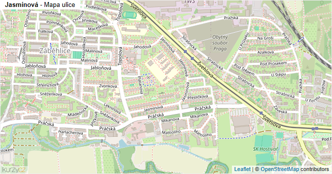 Jasmínová - mapa ulice
