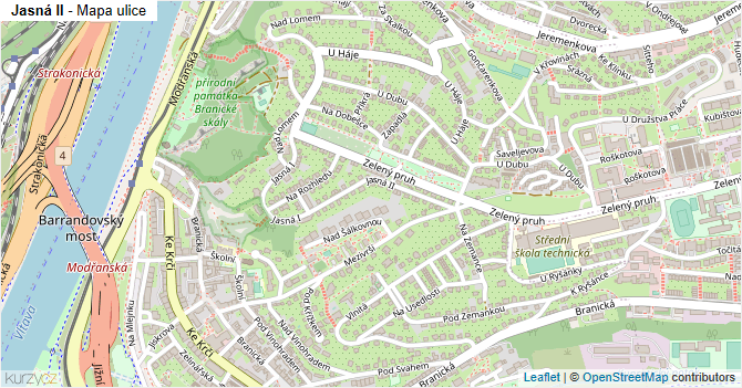 Jasná II - mapa ulice