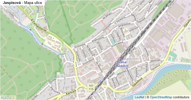 Jaspisová - mapa ulice