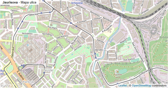 Jaurisova - mapa ulice