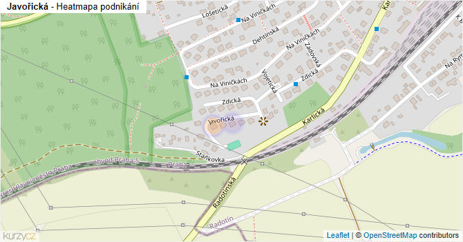 Javořická - mapa podnikání