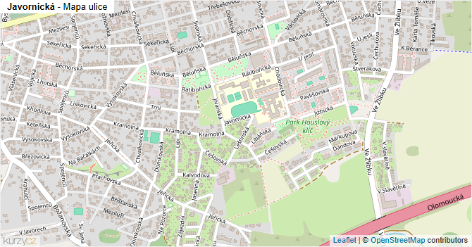 Javornická - mapa ulice