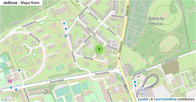 Jedlová - mapa firem