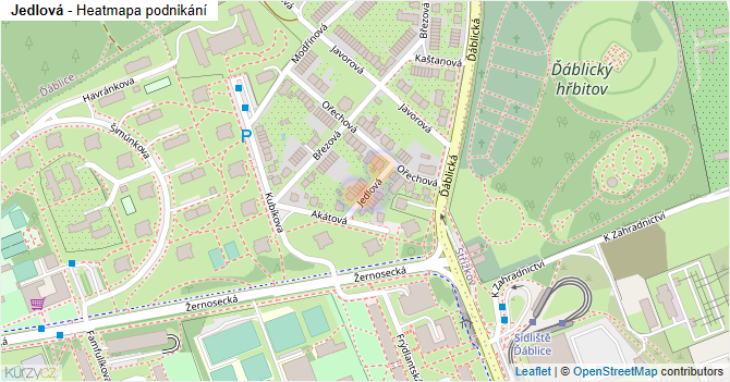 Jedlová - mapa podnikání