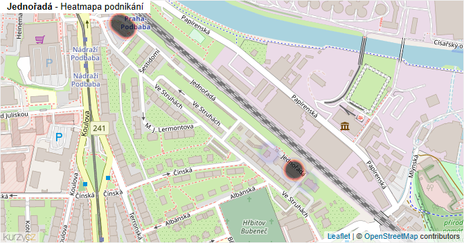 Jednořadá - mapa podnikání