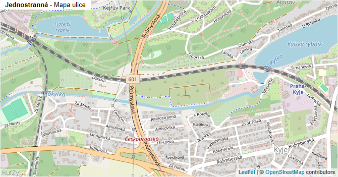 Jednostranná - mapa ulice