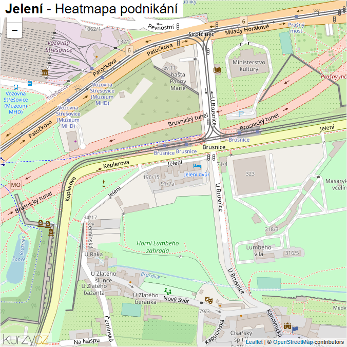 Mapa Jelení - Firmy v ulici.