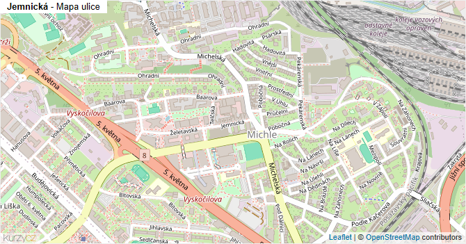 Jemnická - mapa ulice
