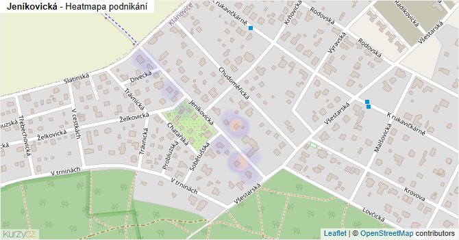 Jeníkovická - mapa podnikání