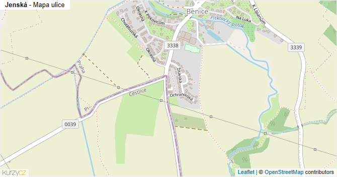 Jenská - mapa ulice