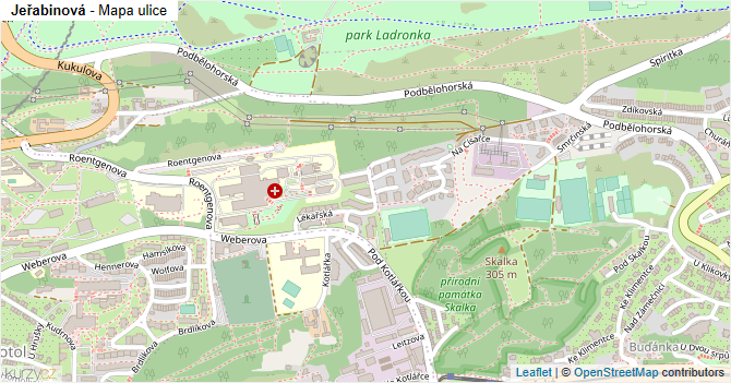 Jeřabinová - mapa ulice