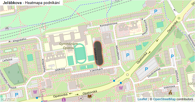 Jeřábkova - mapa podnikání