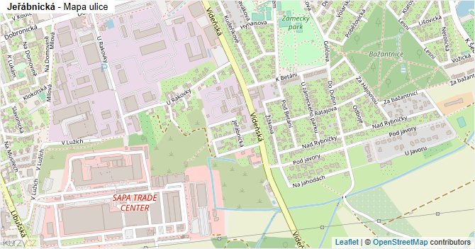 Jeřábnická - mapa ulice