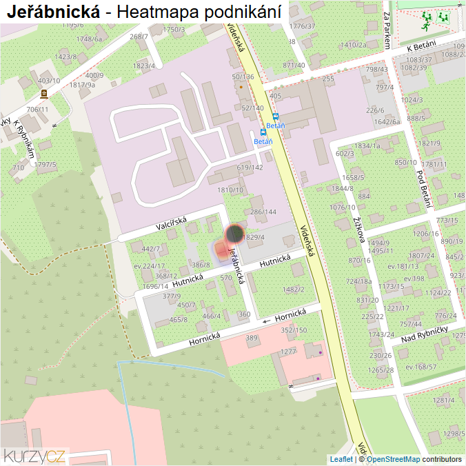 Mapa Jeřábnická - Firmy v ulici.