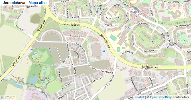 Jeremiášova - mapa ulice