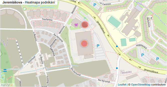Jeremiášova - mapa podnikání