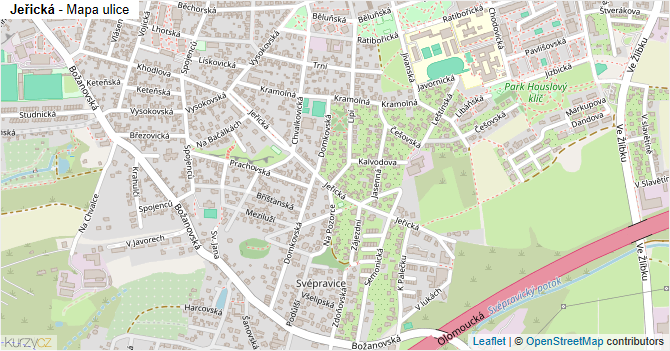 Jeřická - mapa ulice