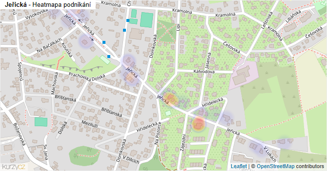 Jeřická - mapa podnikání
