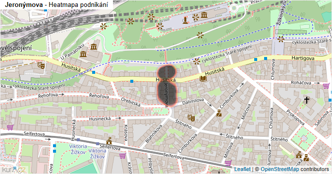 Jeronýmova - mapa podnikání