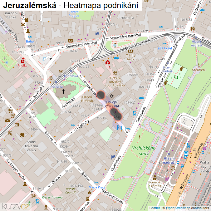 Mapa Jeruzalémská - Firmy v ulici.
