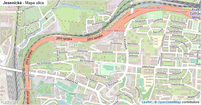Jesenická - mapa ulice