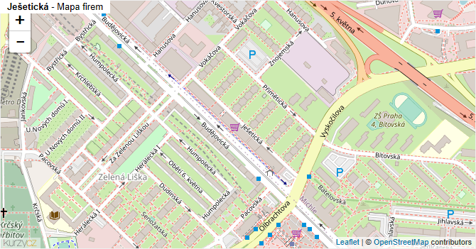 Ješetická - mapa firem