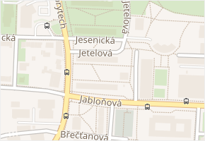 Jetelová v obci Praha 2 - mapa ulice