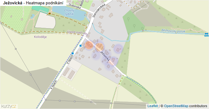 Ježovická - mapa podnikání