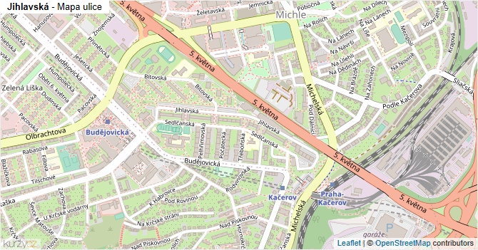Jihlavská - mapa ulice