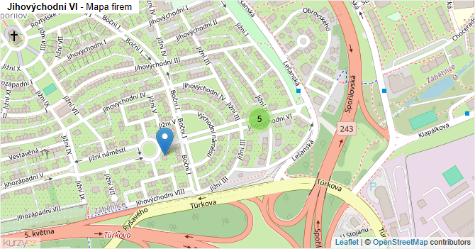 Jihovýchodní VI - mapa firem