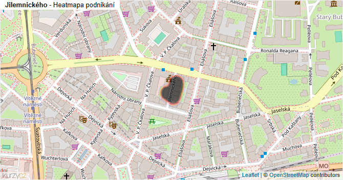 Jilemnického - mapa podnikání
