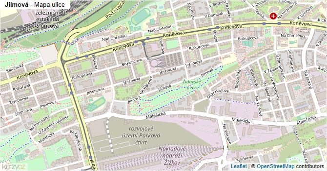 Jilmová - mapa ulice